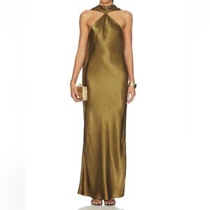 Amanda Uprichard Metallic Gold Gown